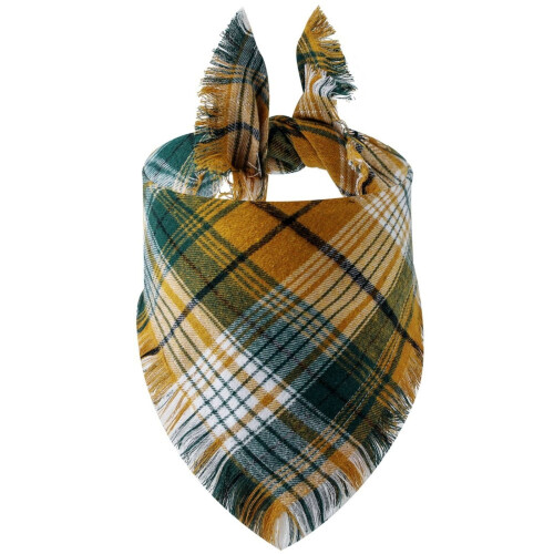 Bandana per cani a quadri Buffalo con nappe, sciarpa triangolare