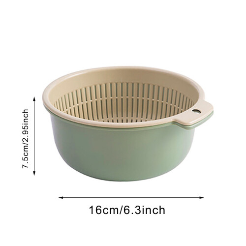 Kitchen Colander Set Round Double-Layer Plastic 2-Piece 1