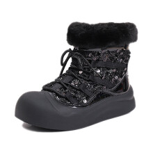 Toddler Girls PU Ankle Boots, Comfortable Flat Sole, Easy-On Design for School & Daily Wear – Z04 Black, 4.5–5 Years