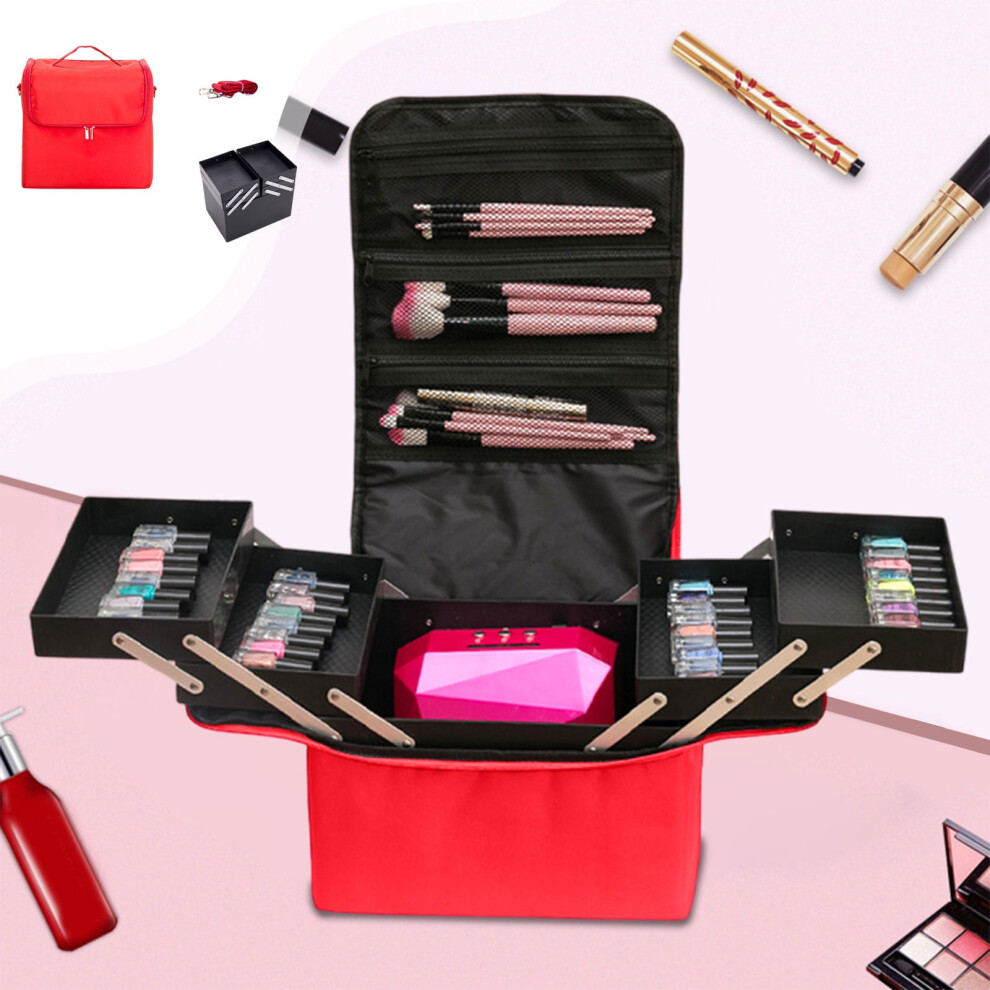 Makeup Bag Cosmetic Organizer Foldable Tray for Women