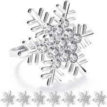 Ronds de serviette flocon de neige argentés, lot de 8