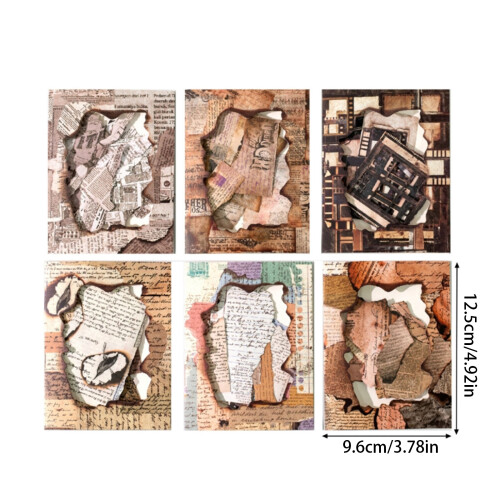 15Sheets Antique Paper Sticker Decorative Scrapbooking-5 1