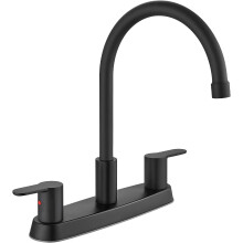 Kitchen Faucet Centerset 8-inch Matte Black Dual Handle