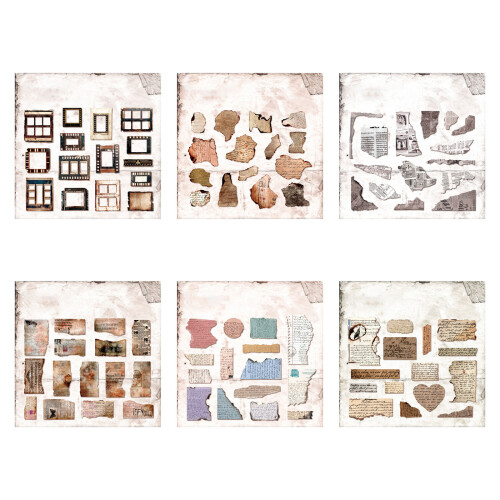 15Sheets Antique Paper Sticker Decorative Scrapbooking-5 2