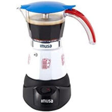 Electric Espresso Maker Cuba Domino Theme 3 or 6 Cups White