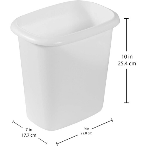 1,5 gallon vit rektangulär papperskorg under diskbänken