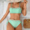 Conjunto de biquíni Active Swim verde tamanho P 1