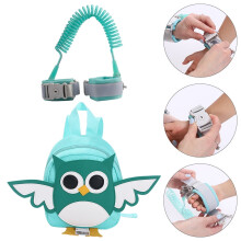 Kids Safety Walking Backpack Nylon Green with Adjustable