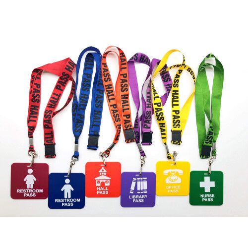 Ausweis- und Lanyard-Set, mehrfarbig, 6er-Pack