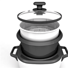 Cuiseur Ă riz de 16 tasses avec panier vapeur et couvercle amovible