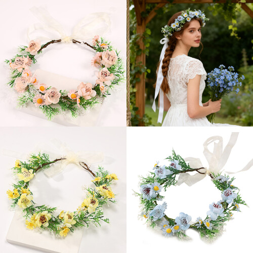 Leichte Baby-Blumenkronen, elastische Kopfbedeckung,-Rosa 1