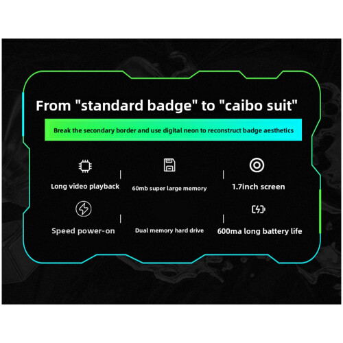 Magnetic Pin Attachments Electronic Display Badges-Green 2