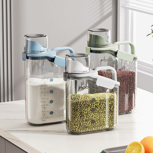 Airtight Rice Dispenser with Measuring Cup – 1.5L 2