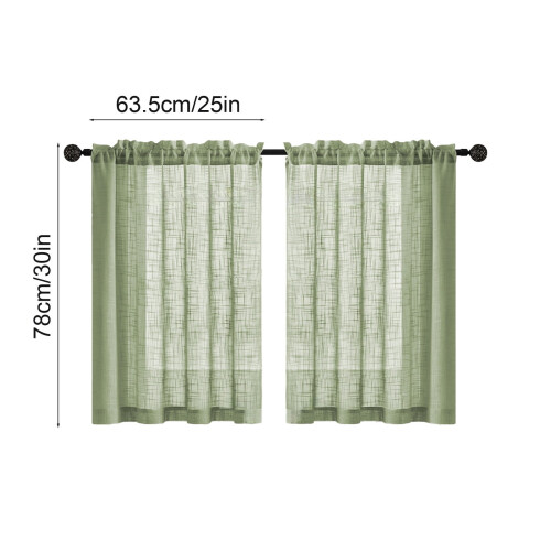 2-delte halvtransparente polyestergardiner i vintage-stil 2