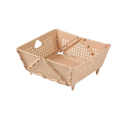 Foldable Plastic Fruit & Vegetable Basket – Stackable, 1