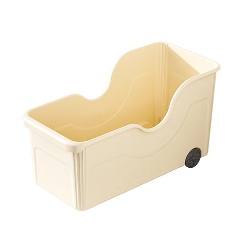 Plastic Rolling Storage Basket with Casters, 39x21x19cm, 1