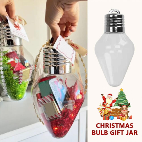 Christmas Bulb Gift Jar, Clear Plastic, 1 pc 2