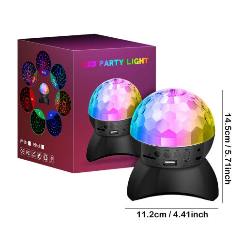 Ηχείο Bluetooth με φωτισμό πάρτι LED, ντίσκο μπάλα, 7 χρωμάτων RGB strobe, συγχρονισμό 2
