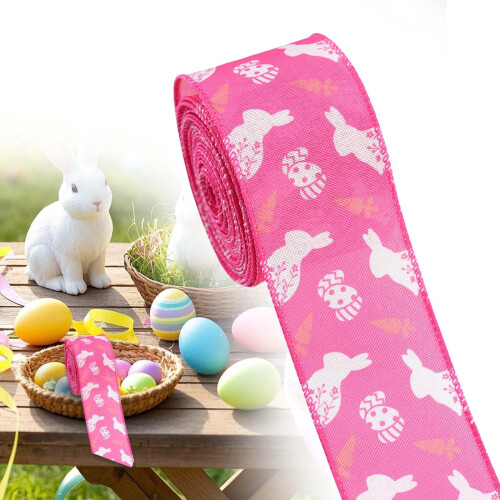 Osterhasen-Stoffband mit Drahtverstärkung, 4,92 Yards 1