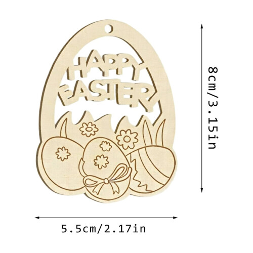 Ovo de Páscoa de madeira para pintar (8 cm) 2