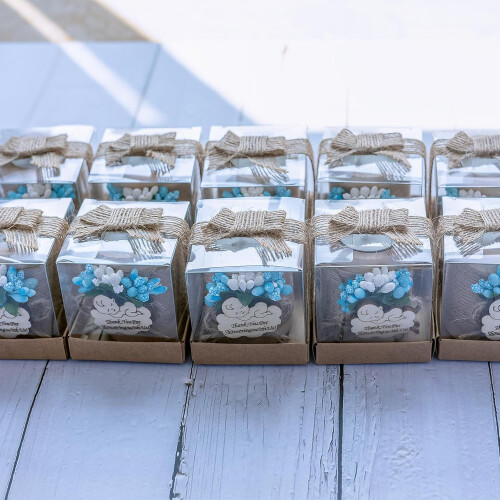 Ξύλινες θήκες κεριών (σετ 10 τεμαχίων), Baby Shower & Μπομπονιέρες βάπτισης – Ανοιχτό 1