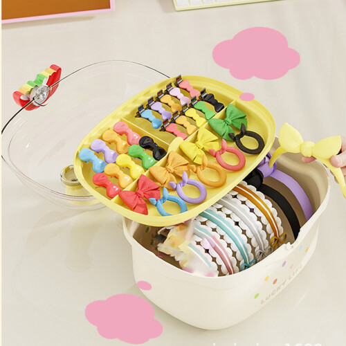 Boîte de rangement d'accessoires de cheveux pour enfants,-2 2