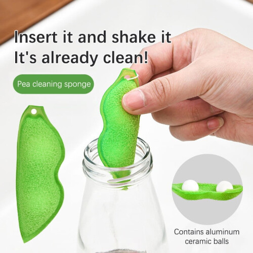 Bean-Shaped Bottle Cleaning Sponge 3 pcs 1