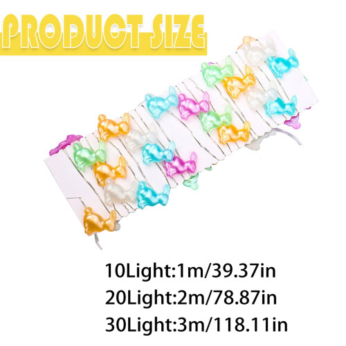 Easter Bunny String Lights – 30-LED Copper Wire Fairy 2