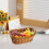 2PCS Oval Woven Bread Baskets, Stackable Plastic Wicker Fruit Baskets for Kitchen, Restaurant, Outdoor – Imitation Rattan Brown 2