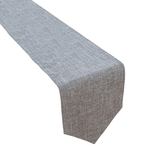 Table Runner Burlap Linen Texture 83x12 in Dark Gray 1