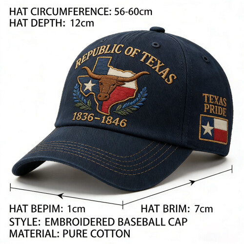 Gorra de béisbol de recuerdo de Texas 2026, de algodón, con cierre ajustable. 2