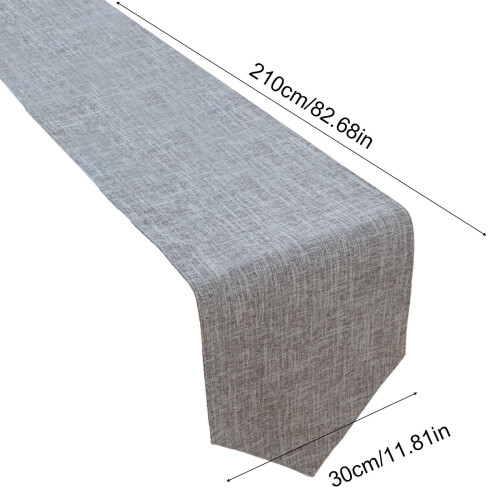 Table Runner Burlap Linen Texture 83x12 in Dark Gray 2
