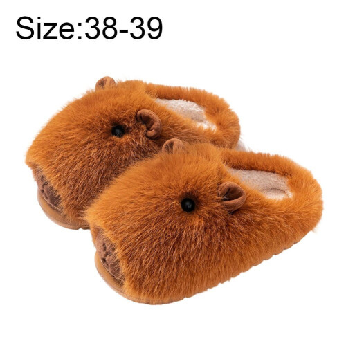 Παντόφλες Capybara με κινούμενα σχέδια, γούνινες, αντιολισθητικές, ζεστές, 1