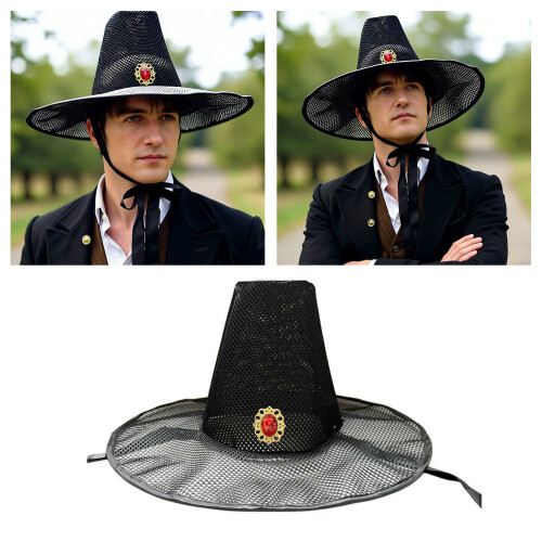 Historical Korean Design Hat Lightweight Breathable Fabric Stage 1