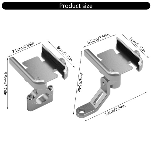 Suporte para celular de motocicleta em alumínio, ajustável e com rotação de 360. 2