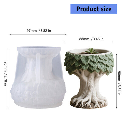 Silicone Tree Shape Mold With Easy Demolding For Craft Cement 2