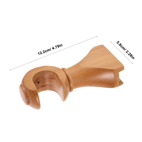 Beige gardinstångskonsoler i trä, 2-pack 1