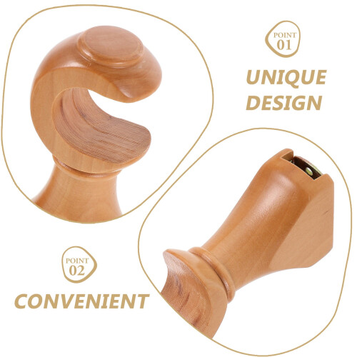 Beige gardinstångskonsoler i trä, 2-pack 2