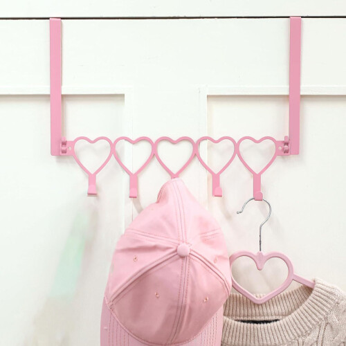 Practical Pink Metal Over Door Hook Easy to Install-Bow tie 2