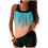 Women's high-waisted swimsuit set gradient racerback top 2