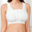 Women's Post-Front Closure Compression Bra – Adjustable Support, Wireless Comfort, White – Compatible with Sports Activities 3