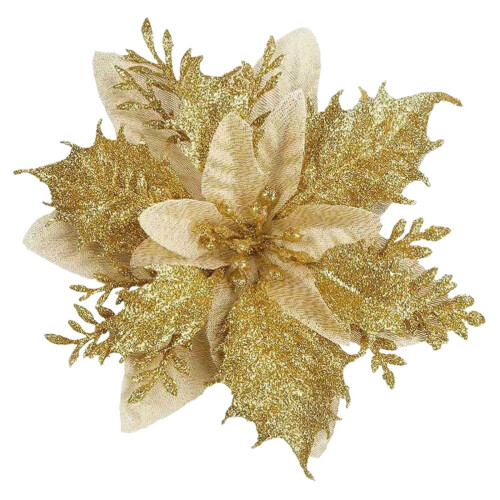 Glitzernder künstlicher Weihnachtsstern, 14,5 cm 1
