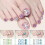 Adesivos removíveis para unhas dos pés, brancos, com efeito flash, da moda e requintados. 2