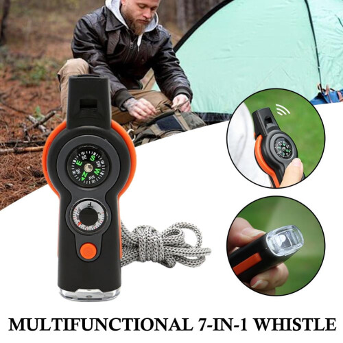 ABS Emergency Survival Whistle with LED 7-in-1 2