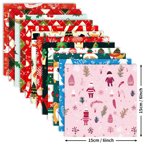 Decoratief kerstpapier set van 12 stuks 2