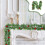 Guirlanda de Natal de pinheiro de 78,74 polegadas com frutos vermelhos e folhas de eucalipto para decoração de lareira, mesa, centro de mesa e 7