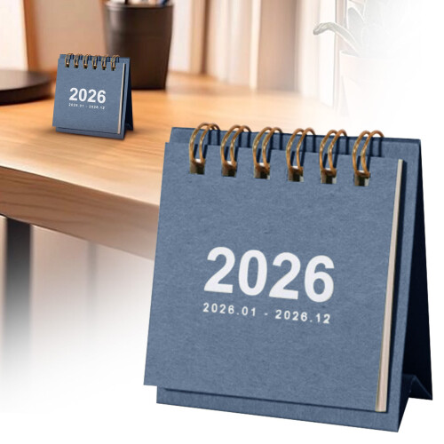 Ημερολόγιο γραφείου Mini2026 (Ιαν–Δεκ), όρθιο, αναδιπλούμενο, 2,5x1,3x2,9", πολύχρωμο 1