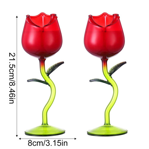 Ensemble de verres à cocktail en forme de rose avec anse en forme de branche 1