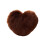 Faux Fur Heart Throw Pillow with Insert Brown 2