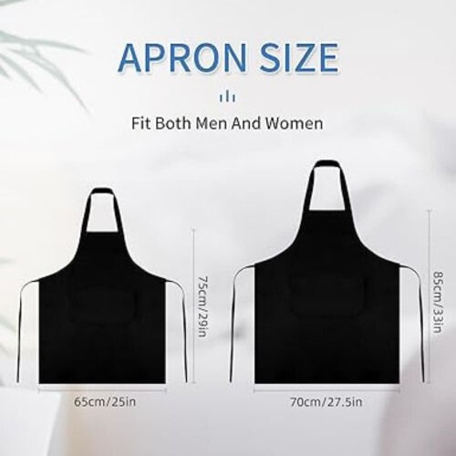 Ποδιά Unisex για ενήλικες, βάψιμο, μπάρμπεκιου, συσκευασία 24 τεμαχίων, μαύρη, 2